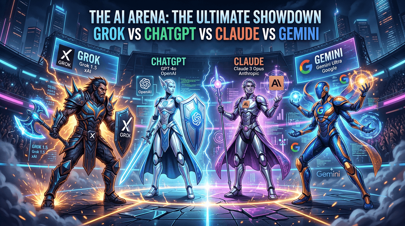 Grok vs ChatGPT vs Claude vs Gemini: 2026 онд аль нь хамгийн сайн вэ?